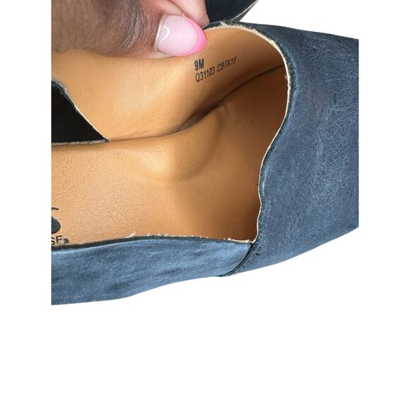 Korks by Kork-Ease Navy Stretch Slingback Open Toe Soft Leather Wedge Size 9 - Picture 7 of 9